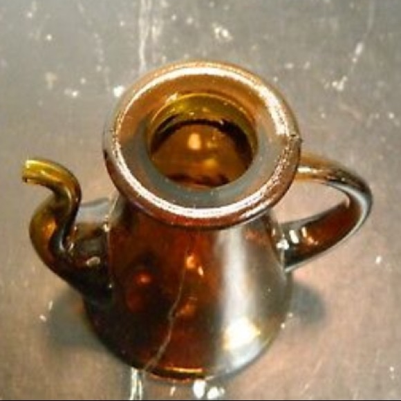 Vintage Amber Glass Bud Vase/ Pitcher/Cruet - Picture 6 of 7